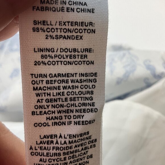 New Avec Les Filles 6 Blue White Toile Sea Creatures Mermaid Seahorse Midi dress - Picture 15 of 16